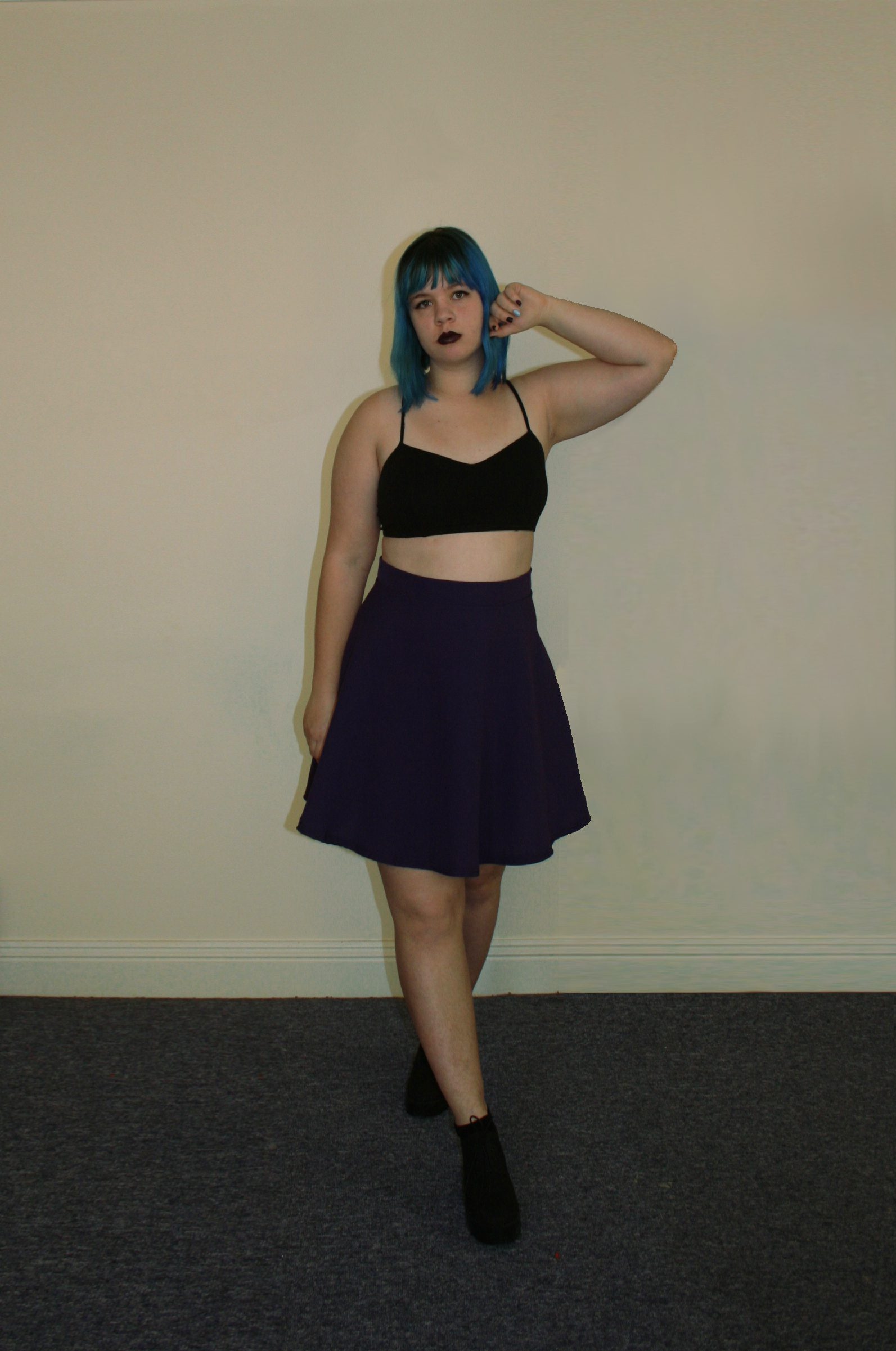 purple skirt front