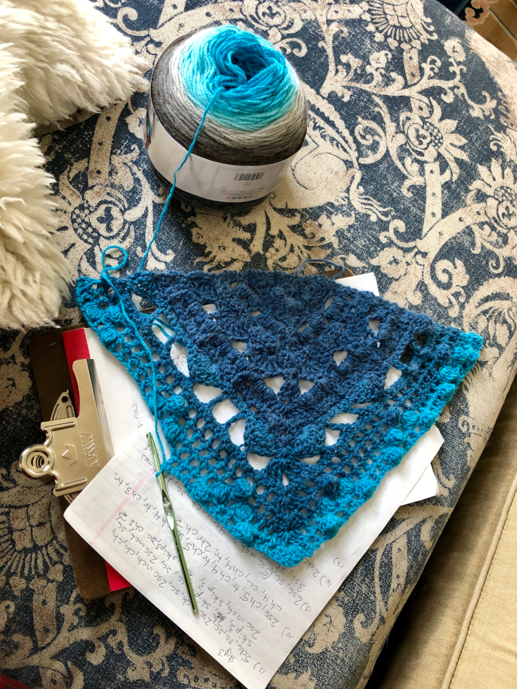 solstand shawl first draft pattern and shawl